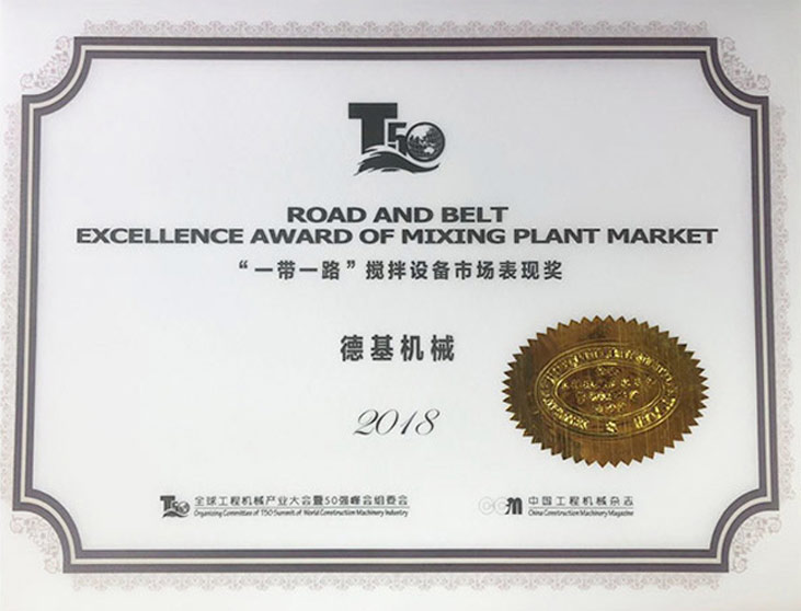 “一带一路”搅拌设备市场表现奖